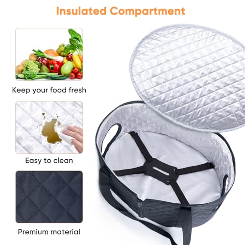 BAGSPRITE Slow Cooker Carrying Case Compatible with 6-8 Quart Crockpot Carrier for Hot Food and Hamlton Beach Slow Cooker Tote with Lid Fastener for Crock-pot Dust Cover Applicances - Image 6