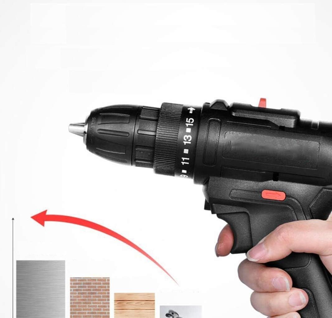 Handheld Drilling Rig Driver and Impact Kit Lithium Electric Hammer Drill Power Tool including Battery Charger and Bag