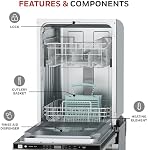 Honeywell 18 Inch Dishwasher with 8 Place settings, 6 Washing Programs, Stainless Steel Tub, UL/Energy Star- Stainless Steel
