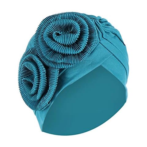 Chemo Headwear with Scarfs Gifts Hair Loss Women Floral Braid India Hat Muslim Ruffle Cancer Chemo Beanie Turban Wrap Cap Ladies Solid Beading India Hat Muslim Beanie Wrap Cap Cover