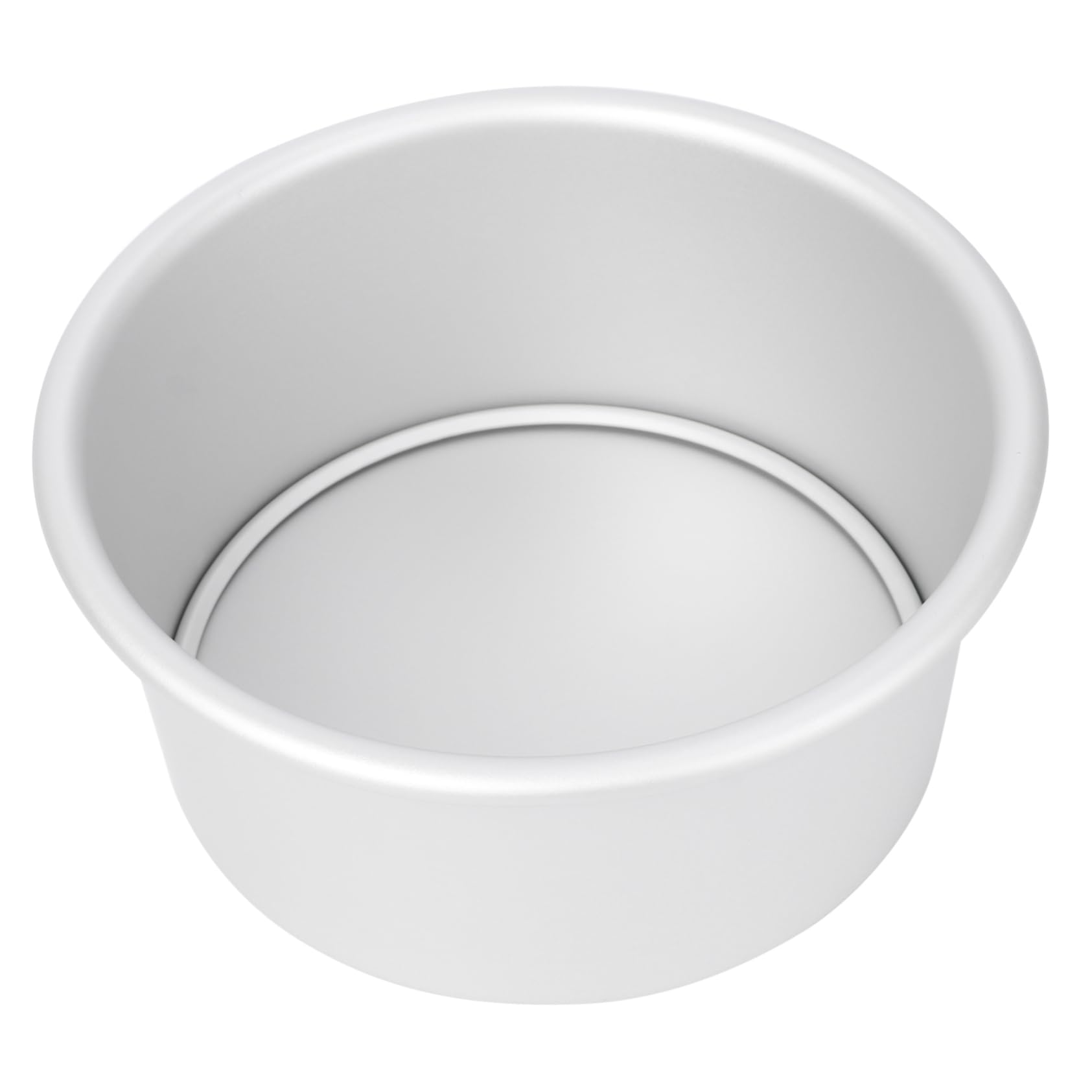 BRIGHTFUFU Round Cake Pan Removable Bottom Anodized Aluminum Baking Mold for Cakes Cheesecakes and Mousse Desserts Non Stick Finish Silver Color