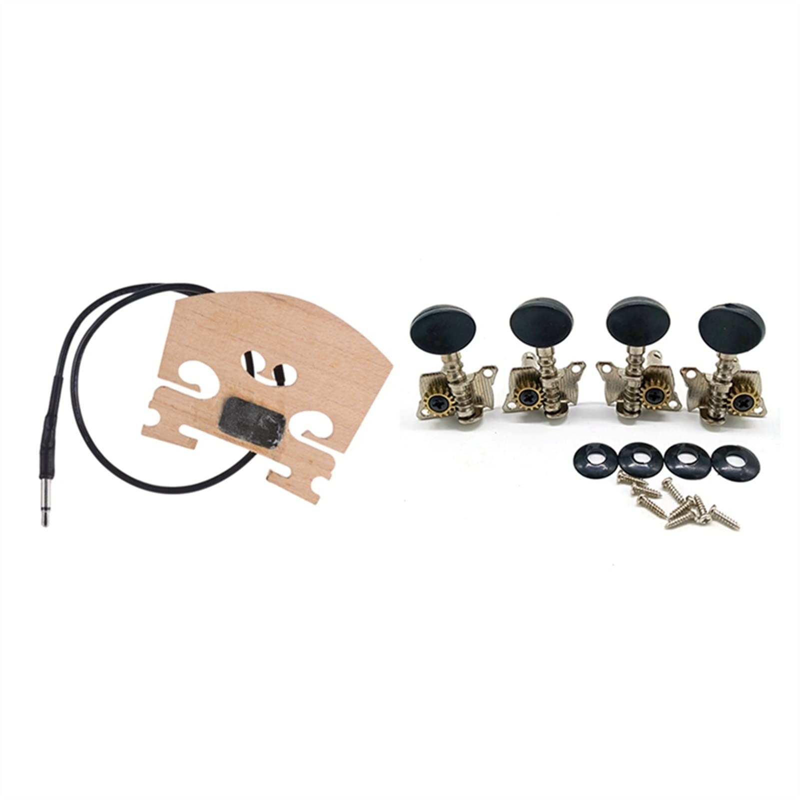 Meccanico accordatore 1 PCS Bridge Violin Con Piglio Piezo Montato Internamente 1 Set Metal Aperto Ukulele Tuning Tuner Tuner Tuner Rotondo