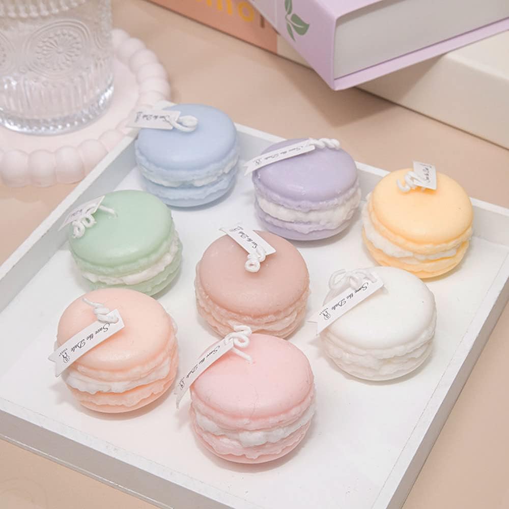 4PACKMacaron Scented Candle Set,Cute Handmade Aromatherapy Candles Home Decor Candle Birthday Wedding Holiday Party Girl Gift (Multi-Colored)