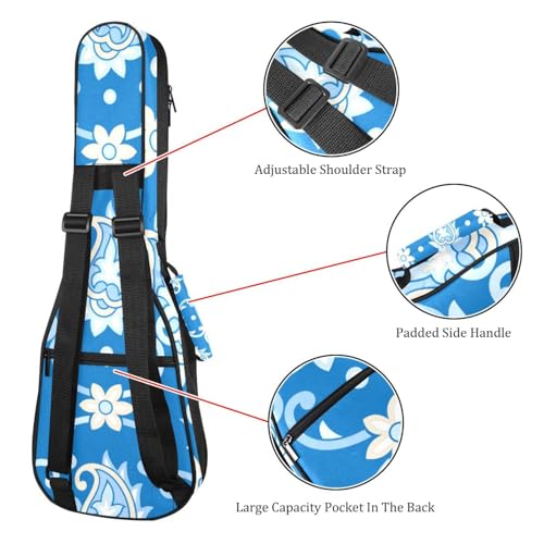 JRHEJTHH Housse imperméable durable pour ukulélé avec épaules réglables pour ukulélé de 53,3 cm, 58,4 cm, 61 cm, rembourrage épais, motifs texturés élégants – Bleu, Multicolore., - Les Beatles, Paul McCartney, John Lennon, RIngo Starr, George Harrison JRHEJTHH Housse imperméable durable pour ukulélé avec épaules réglables pour ukulélé de 53,3 cm, 58,4 cm, 61 cm, rembourrage épais, motifs texturés élégants – Bleu, Multicolore., – Image 4