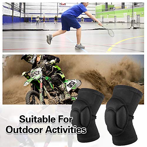 Image of Electomania 1 Pair Knee Pads Thick Sponge Collision Avoidance Kneeling Kneepad Outdoor Climbing Sports Riding Protector Protection (Black)