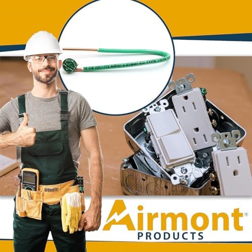 (50 Pack) 12 AWG Solid Copper Ground Pigtail Wire with Green Ground Screws by Airmont Products - Used condition - Image 6