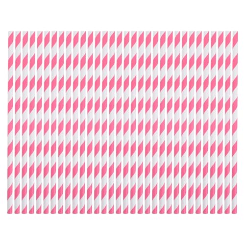 BESTonZON 100pcs Pitillos desechables de papel 20 cm rosa miniatura 1