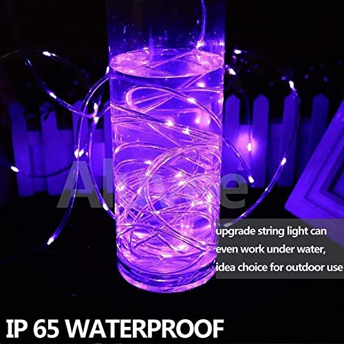 Oluote Solar Rope Lights,Waterproof Solar String Copper Wire Light, Outdoor Rope Lights For Garden Yard Path Fence Tree Wedding Party Decorative (Purple,Purple) #TOP3