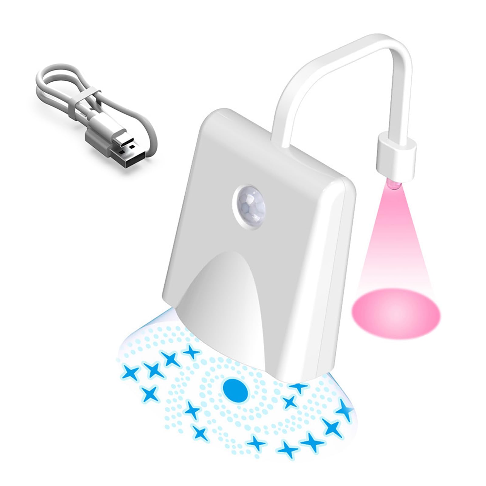 Automatic Motion Detection Bathroom Nightlight with 500mAh Battery and Lighting Effects Night Lamp for Motion Sensors Toilet Night Light