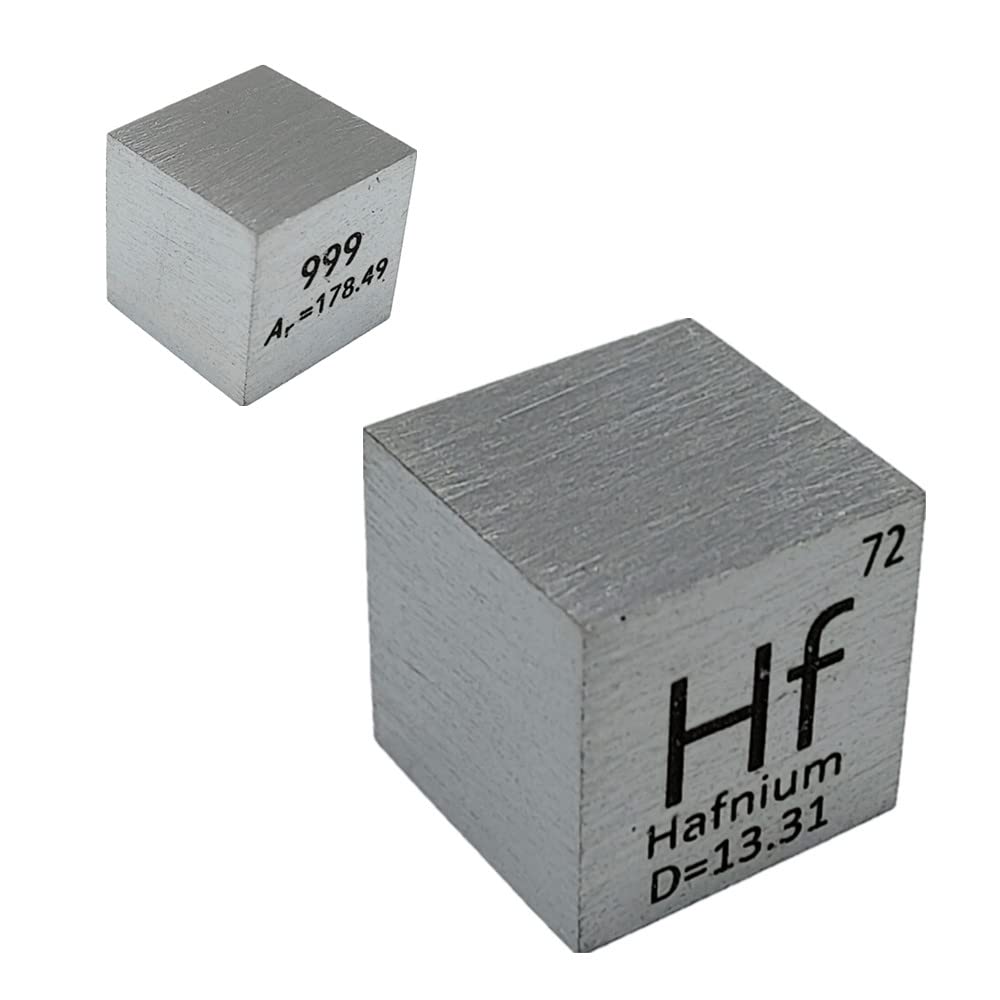 0.39" Hanfium Cube Hf 99.9% Purity 10mm Density Cube for Element Collection Periodic Table Hunter, and More
