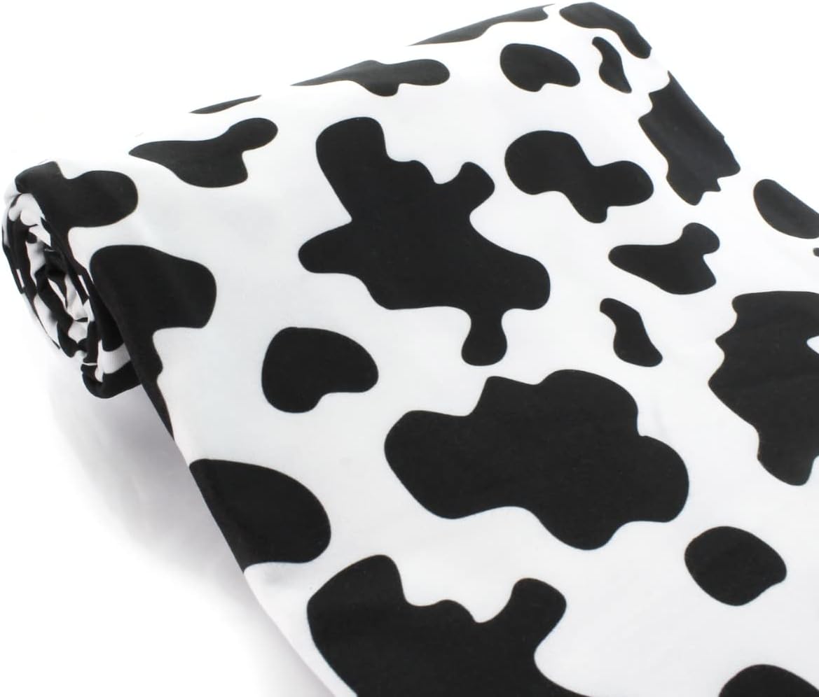 Black Cow DBP Fabric - Double Brushed Polyester 4 Way Stretch - 1 yard