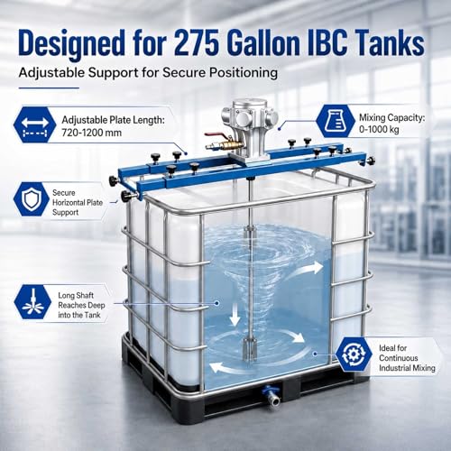 Agitadores neumáticos IBC de 1 HP con hélice plegable para tanques de 265 galones 5