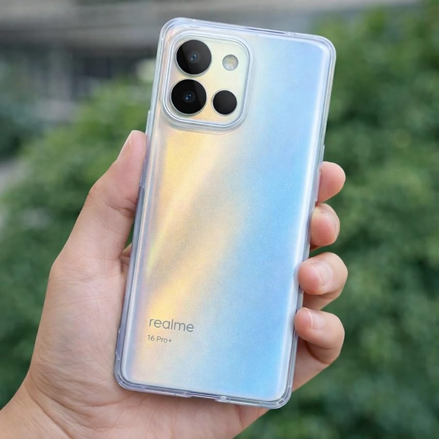 Image of REALCASE Silicone Back Cover Case, Scratch Resistant Protective Crystal Clear Transparent Shock Proof Back Cover Case for Realme 16 Pro Plus 5G