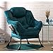 HollyHOME Sessel Relaxsessel mit Stahlrahmen, Relaxliege Freizeitsofa Chaiselongue Fauler Stuhl Relax Loungesessel mit Armlehnen und Taschen, Blau Grün