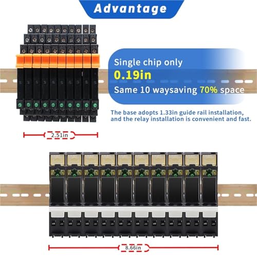 Module relais statique SSR-41FDA rail DIN avec borne LED 6A DC-AC 1Pcs