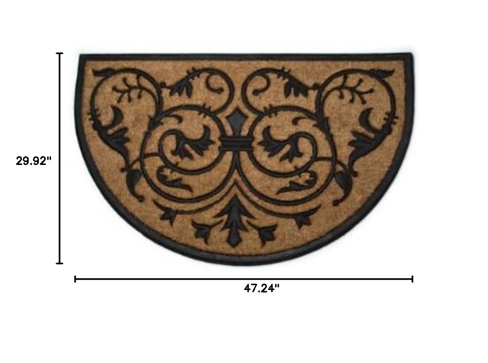 Condition photo showing New/Like New for abbott collection 35-rfw-1359 jumbo half round scroll doormat, 30" x 48"