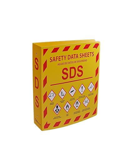 Yellow Safety Inc., carpeta SDS, 1 paquete, requisitos actualizados de 2023, resistente de 3 pulgadas, hoja de datos de seguridad de 3 anillos