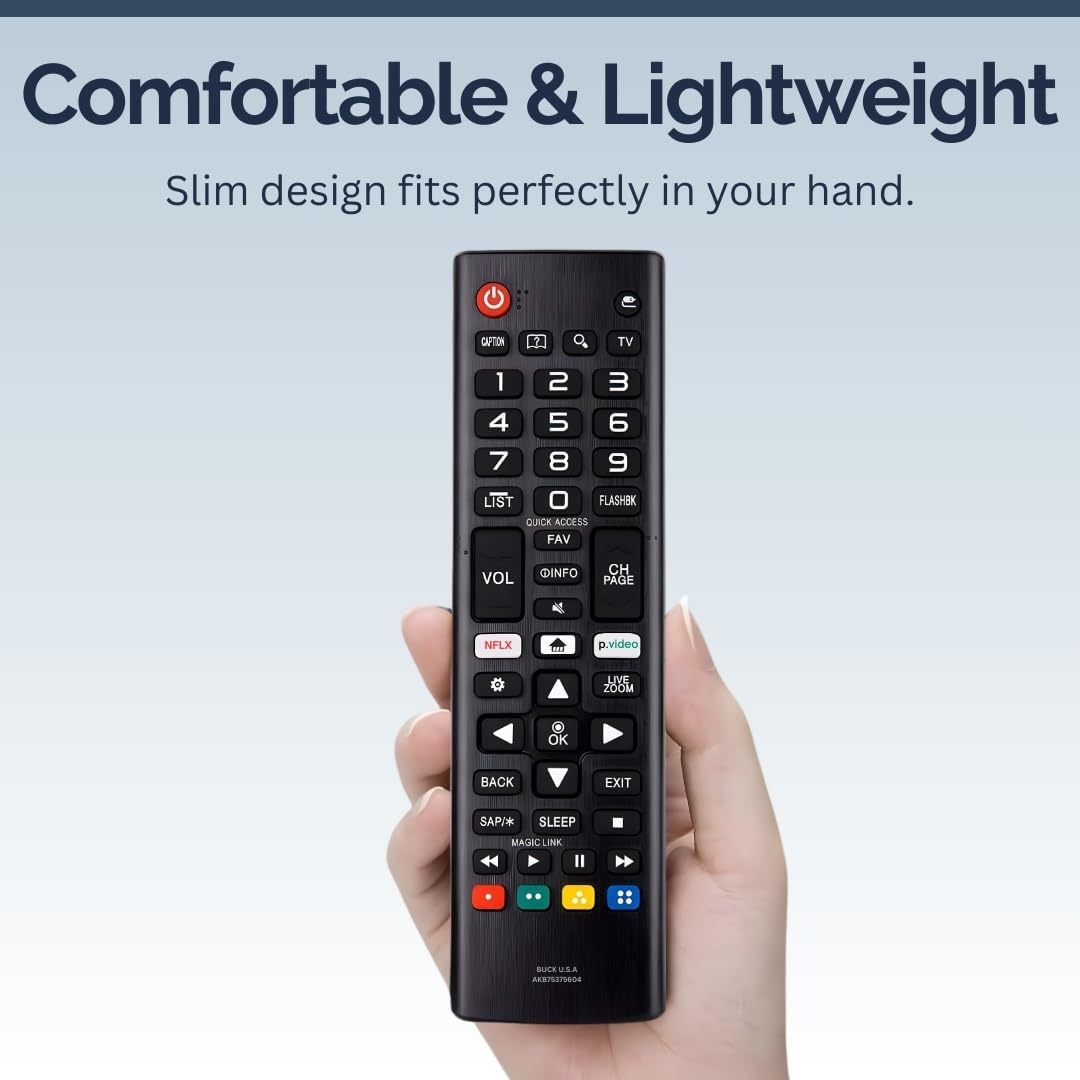 AKB75375604 LG TV Remote Control Replacement for Smart TV - Easy Setup Remote, Streaming Shortcuts - Works with LG 4K, UHD, LED, OLED Smart HDTV Models (AKB75095307 AKB74915305 AKB76040302)