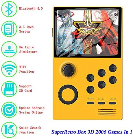 Plug and Play Video Games Machine Wireless Mini Arcade Console 3.5 inch LCD Screen Kids Portable Handheld Mini Gaming DIY Retro Games 2000 in 1 Rechargable Pandora Box 3D Support WiFi Download Games