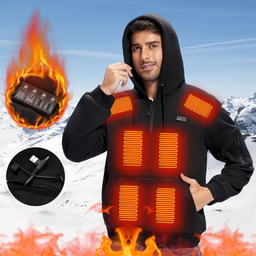 Heated Jacket for Men Women Hooded Coat Battery Pack Not Included - image 8