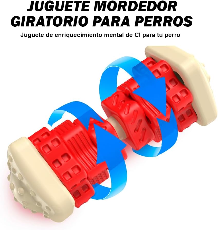 Indestructible Dog Toys - Natural Rubber Heavy Duty Chew, Dental Cleaning, Anti-Stress and Interactive Teether for Large and Medium Dogs (Red) 3