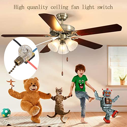 Image of ZE-110 3 Wire Ceiling Fan Light Switch Compatible With Hunter Ceiling Fan, Replacement Pull Chain (2 Pack Bronze)