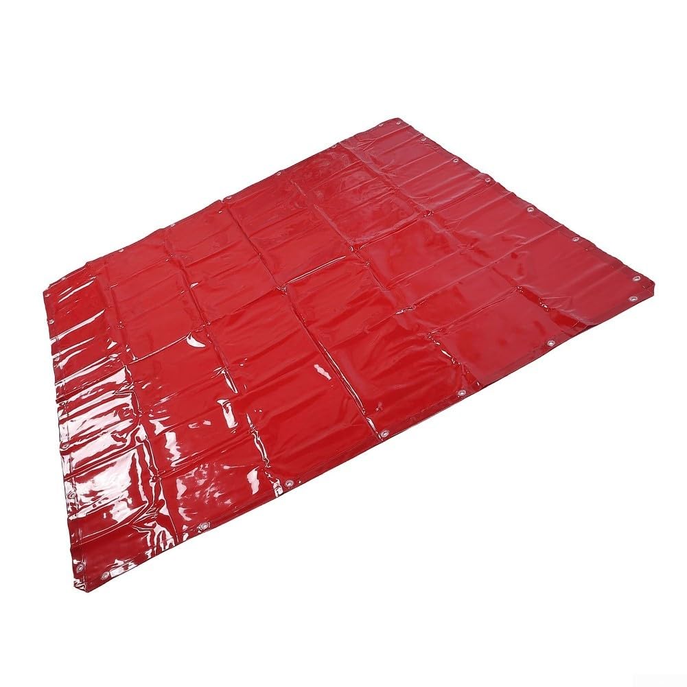 Rideau de soudage 5,7 x 5,7 ft ignifuge imperméable protection UV en polyéthylène avec 24 serre-câbles pour atelier pour chantier industriel blindage