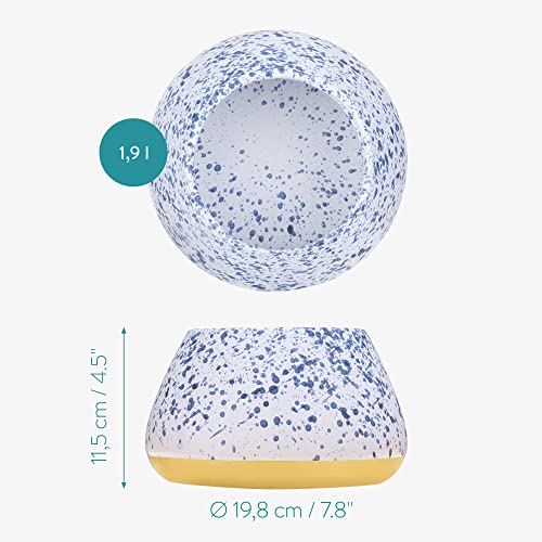 Navaris Design Futternapf aus Steingut - hoher Hundenapf - Fressnapf Futterschale - Napf für Cocker Spaniel Hund und langohrige Hunde - Langohrnapf