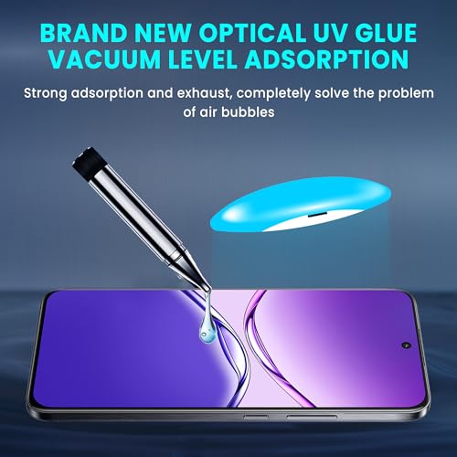 Image of ArmourPro UV Glue Tempered Glass for Oppo F29 Pro Curved Screen Protector, 9H Anti Scratch, Edge-to-Edge Coverage, HD Clarity, Easy UV Kit with Cable Protector