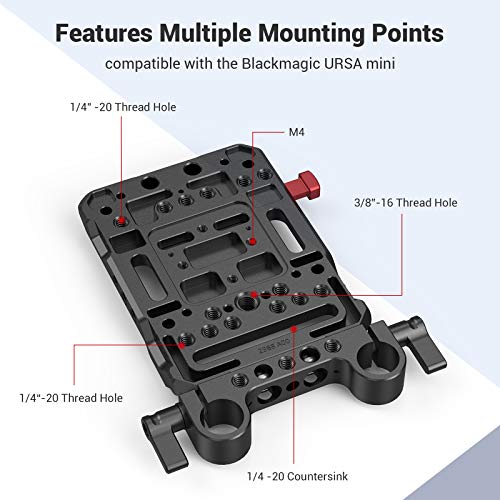 Smallrig V Mount Battery Plate, V-Lock Mount Battery Plate With Dual 15Mm Rod Clamp For Camera Power Supply - 3016 #TOP3