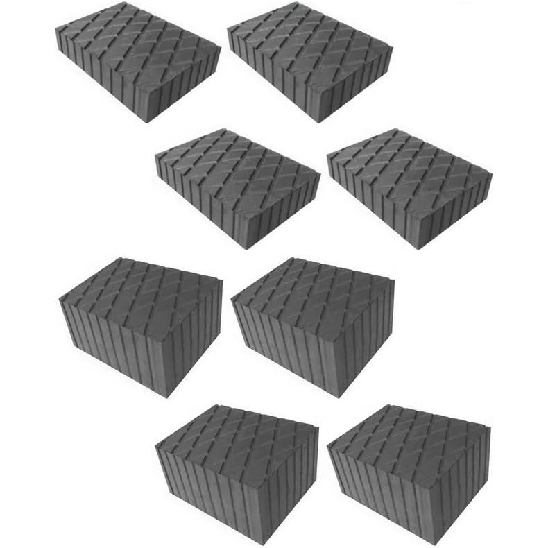 Kit de 8 pièces tampons H 80 mm. et H 40 mm. pour ponts élévateurs de voiture - Tampons en caoutchouc rectangulaires 4 pièces 160 x 120 x 80 et 4 pièces 160 x 120 x 40 cm. Fabrication italienne