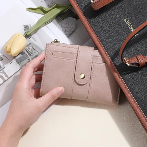 Image of SENDEFN Small Wallets for Women Leather Bifold Compact RFID Blocking with ID Window