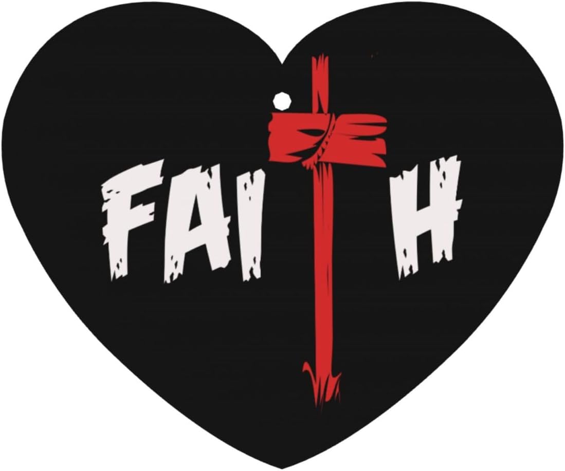 100 PCS Jesus Christian Religious Cross Faith Car Air Fresheners Cards Set, Multi-Pack Scented Cards, Long-Lasting Auto Fragrance Cards for Vehicle, Home & Office Heart Shape