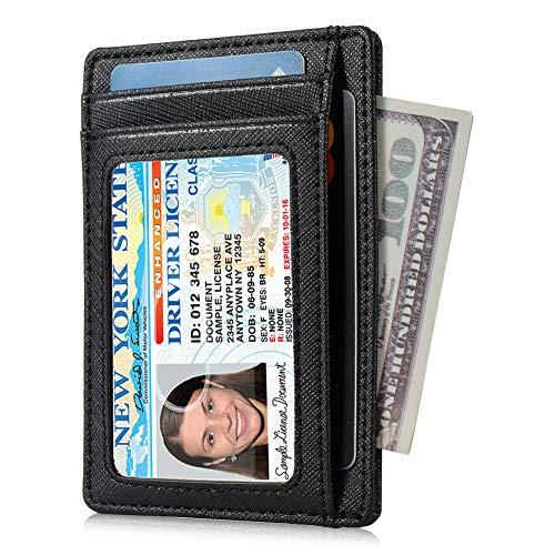 Image of GH GOLD HORSE Slim RFID Blocking Card Holder Minimalist Leather Front Pocket Wallet for Women | Slim