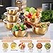 7 Pack Gold Mixing Bowls Set with 5 PCS Kitchen Accessories, Stainless Steel Nesting Mixing Bowls with Airtight Lids, Baking, Prepping and Serving Food, Stackable Size 7,3.6,2.7,2.1,1.5,1.1,0.8QT