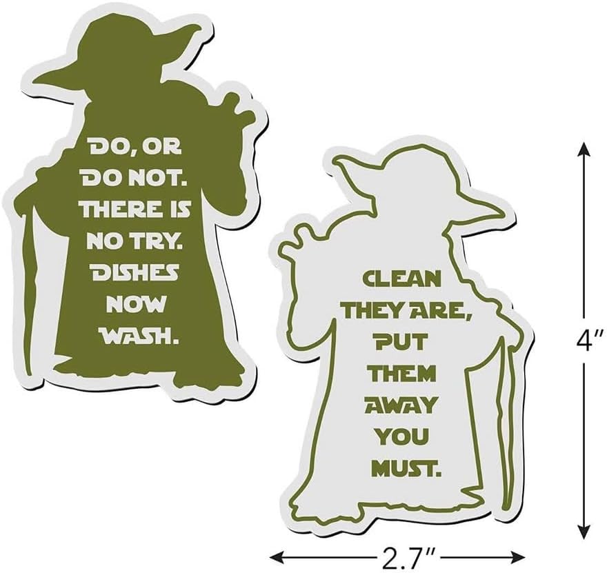 Hopeful House & Home Clean Dirty Magnet para lavavajillas - Yoda, un letrero magnético fuerte y resistente para lavavajillas para identificar si tus