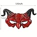 Soochat Devil Mask Demon Mask Scary Half Face Mask for Cosplay Halloween Masquerade Costume Party Accessories
