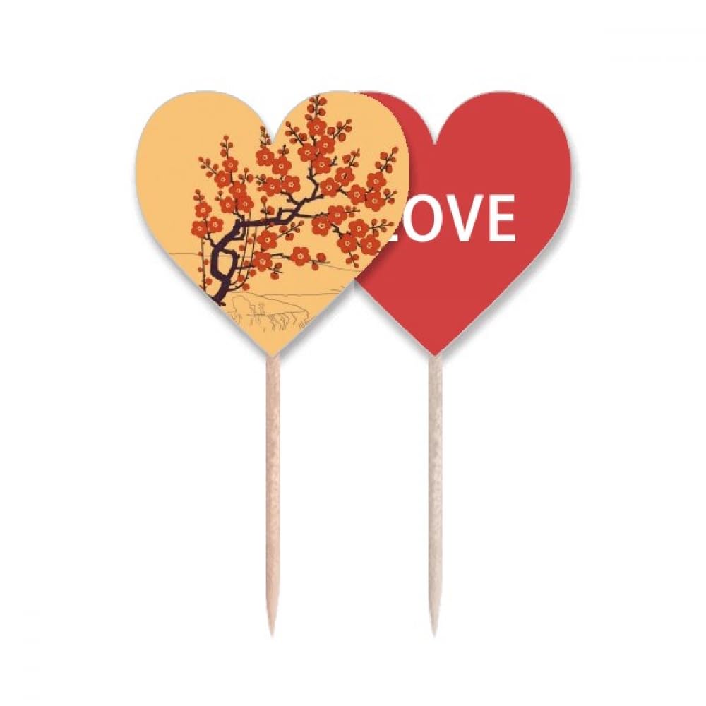 Drapeau amour cœur pique gâteau pour repas de fête et buffet de fiançailles