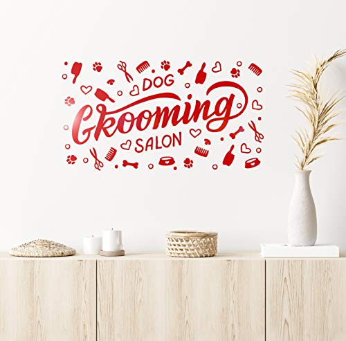 Vinyl Wall Decal Grooming Salon Hygiene Animals Dog Pets Stickers Mural Large Decor (G2484) Black #TOP2