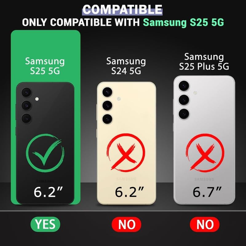 Image of Clear Case for Samsung Galaxy S25 | Metal Lens Protector & 180 Rotating Bracket | Shockproof Transparent Hard Back Cover with Soft TPU Frame - Black