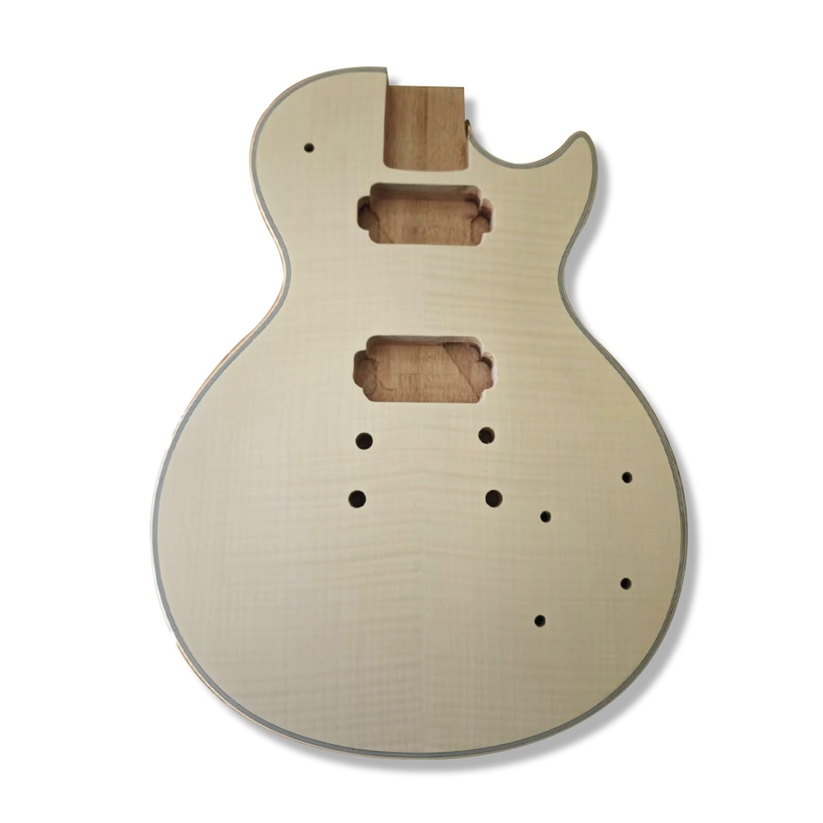 Unfinished Guitar Body Semi Finished Accessories Mahogany Wood With Tiger Grain Surface Electric Guitar Body