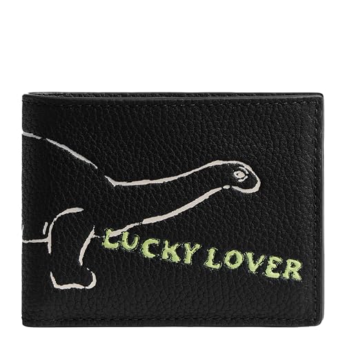 Coach Men's Slim Billfold Wallet with Sketch Print Accessory-Travel, Black Multi