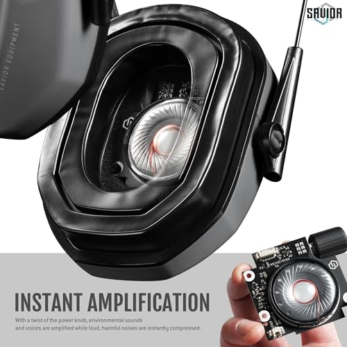 Image of Savior Equipment Apollo Electronic Earmuffs For Shooting w /Gel Ear Pads, 24dB NRR, Noise Cancelling Ear Protection Headset