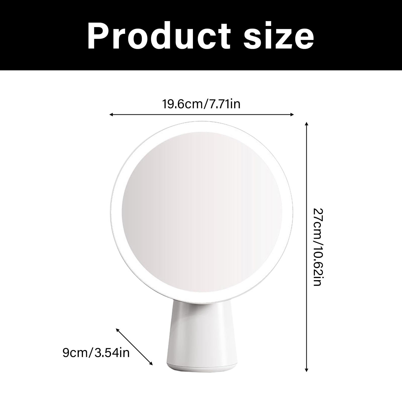 Illuminazione realistica Touch Control Dimmable LED Occhiali cosmetici ricaricabili Applicazione precisa Rotazione laterale