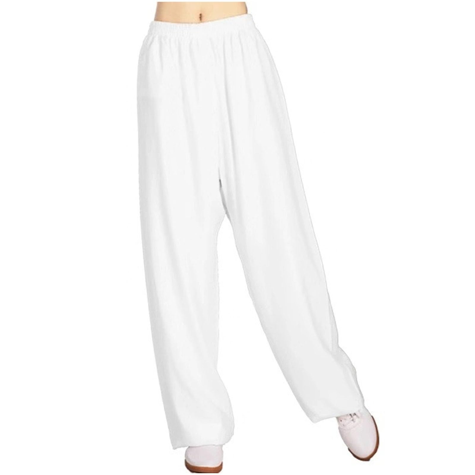 XUHCLY Tai Chi Pants Men Martial Arts Pants Kung Fu Loose Trousers Karate Pant for Women Taekwondo Pant(Size:XL,Color:B)