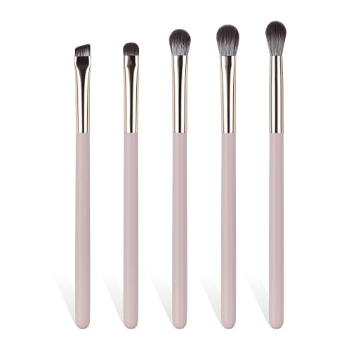 BEAUTYFACTOR Eye Makeup Brush Set 5Pcs Wood Handle