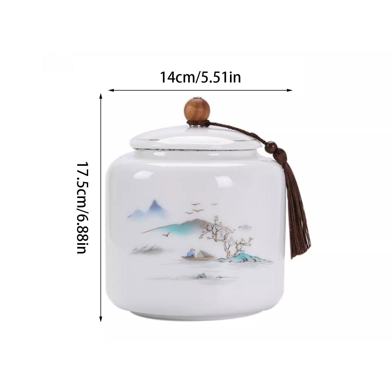 Przechowywanie herbaty Duży ceramiczny dzbanek na herbatę Biały porcelanowy szczelny słoik do przechowywania Słoik na herbatę Magazyn herbaty Luźna herbata liściasta Kanistry kuchenne