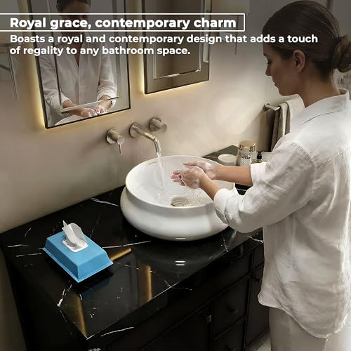 Image of Plantex Ceramic Basin /Countertop Vessel Sink /Tabletop Wash Basin /Washbasin for Bathroom with 10 Years Glaze Warranty by Plantex (White Glossy - 16 x 16 x 5.5 Inch)