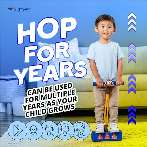 Image of Flybar My First Foam Pogo Jumper for Kids Fun and Safe Pogo Stick for Toddlers, Durable Foam and Bungee Jumper for Ages 3 and up, Supports up to 250lbs, Poop Emoji