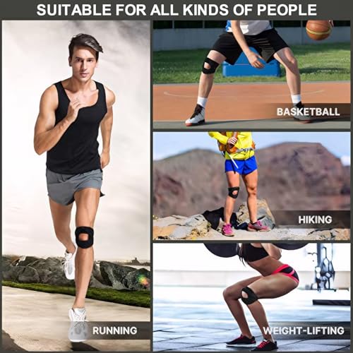 Kniebandage Männer & Damen mit Schweißband-3D-Silikon-Patella Knie Support gegen Arthrose, Knieschmerzen,Meniskus-Verstellbare & Atmungsaktive Knee Brace für Sport (Grau, Erwachsene L)